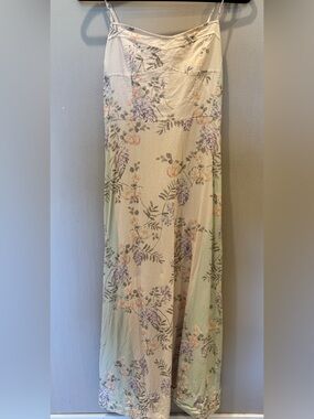 Cream Floral Maxi Skirt with Lavender and Blush Accents